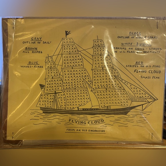 NEW Vintage Woodchips Early American Embroidery Sampler Kit Flying Cloud - Picture 2 of 2